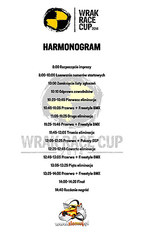 Godziny Harmonogram Summer Wrak Race Cup 2014, Summer Wrak Race Cup Pszczyna - 27.04.2014, Summer Cars Wrak