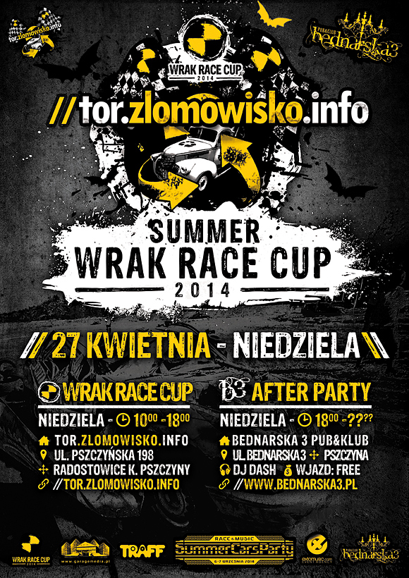 Plakat Summer Wrak Race Cup 2014, Summer Wrak Race Cup Pszczyna - 27.04.2014, Summer Cars Wrak